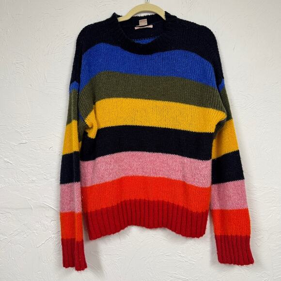 Urban Outfitters Colorful Striped Sweater Crew Neck Pullover Womens S Casual - Picture 1 of 6